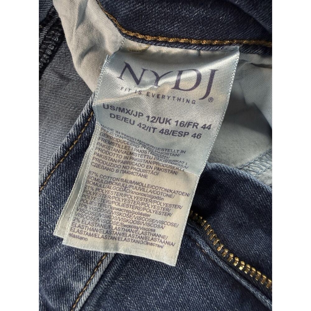 NYDJ Marilyn Straight Jeans Womens 12 Lift Tuck Dark Wash Stretch Denim - Picture 7 of 8